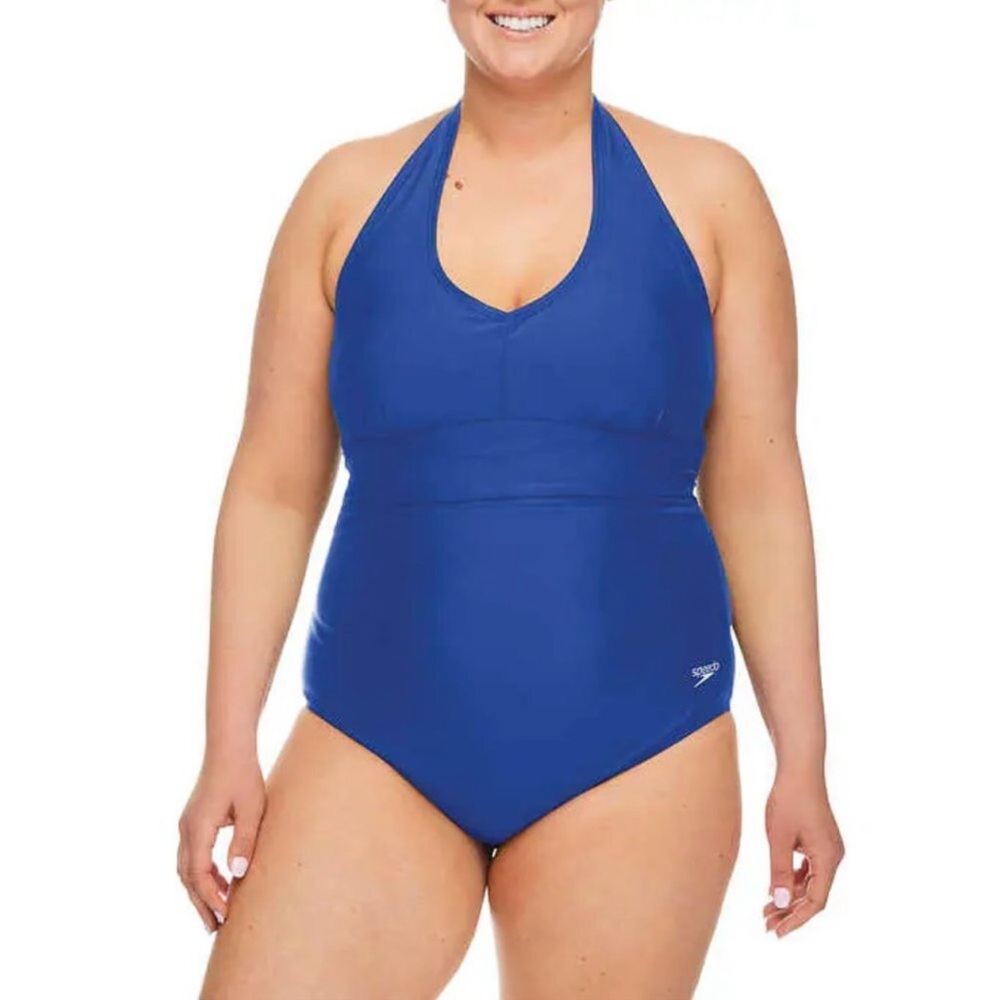 Sz 14 - SPEEDO blue swimsuit -halter style